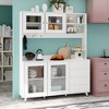 FUFU&GAGA 63"W Wooden Buffet Sideboard with Drawer Hooks and Open Shelf Worktop - 3 of 4