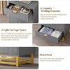 coucheta 3/4 Drawer Dresser with Metal Legs, Modern Wood Dressers Chest Organizer with Wide Storage,for Bedroom, Living Room, Hallway, Entryway - 4 of 4