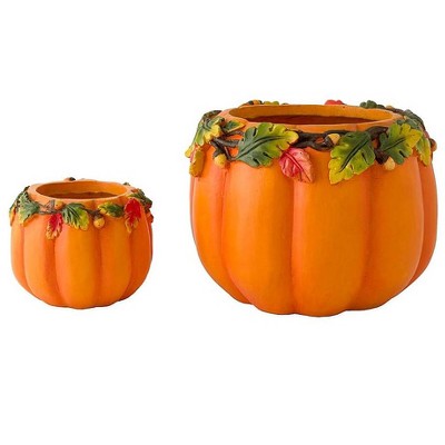 Indoor/Outdoor Pumpkin Planters, Set of 2