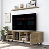 TV Stand for TVs up to 70" Estocolmo, Four Open Shelves, Modern Media Console for Living Room, Bedroom, or Office -Light Oak Finish. - 2 of 4