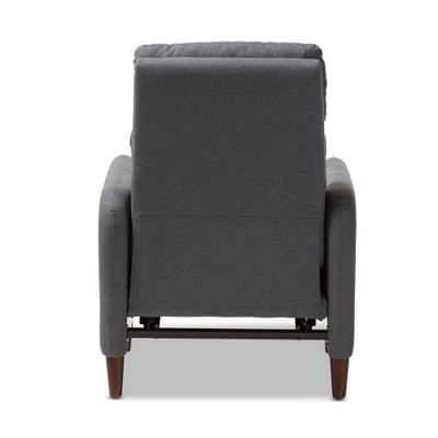 Casanova Mid-Century Modern Gray Fabric Recliner Chair