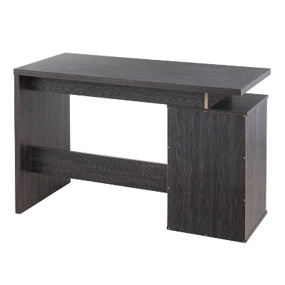 Quinn 47" Charcoal and White Wood Home Office Desk with Drawers