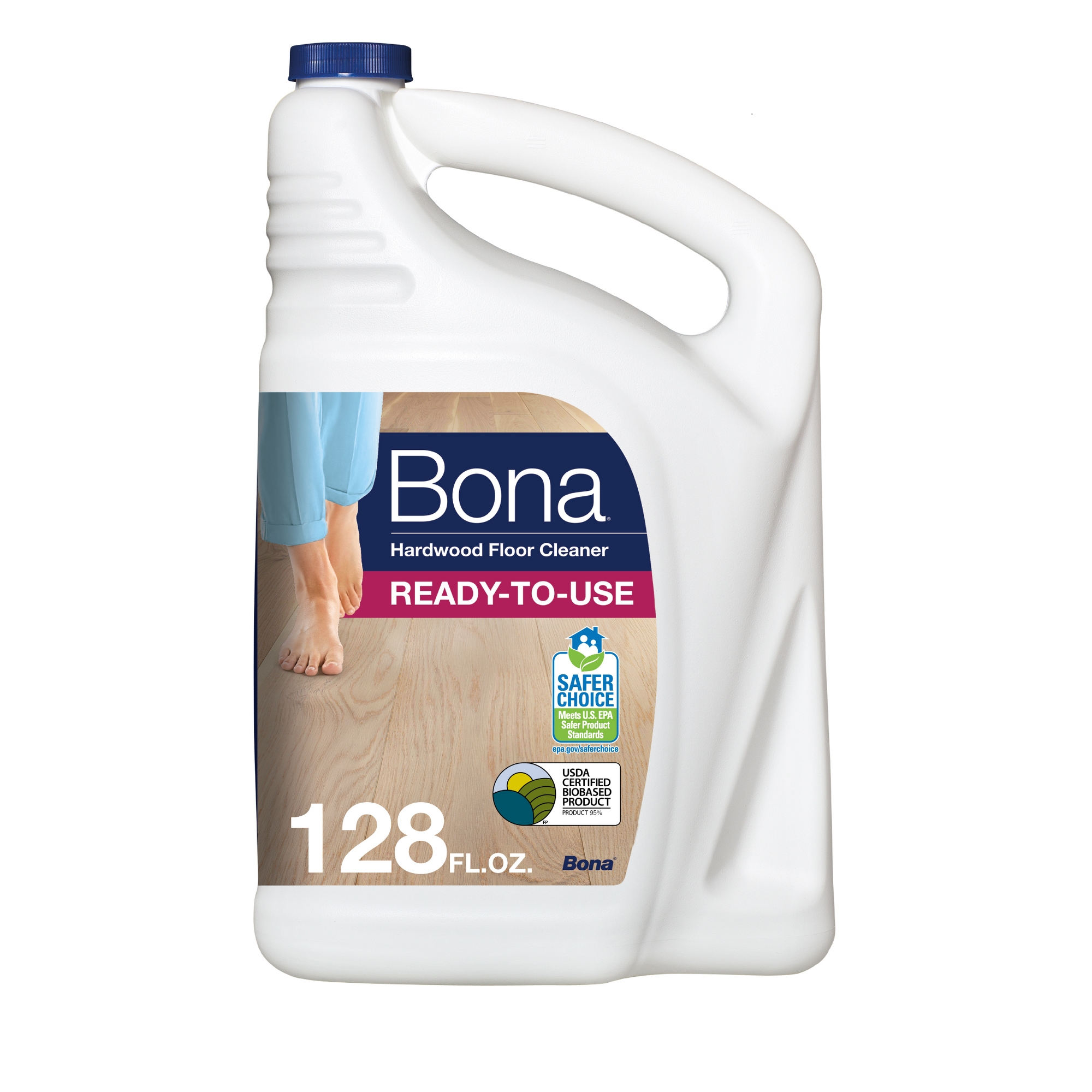 Bona Cleaning Products Wood Cleaner Spray + Mop Multi Purpose Floor Cleaner - Unscented - 128oz