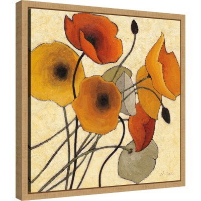 Vibrant Orange and Yellow Poppies Canvas Wall Art Print