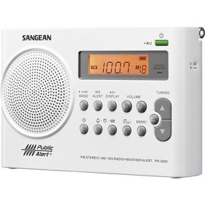 Sangean PR-D9W Portable Am/FM/NOAA Alert Radio with Rechargeable Battery White. - 1 of 3
