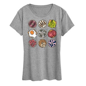 Women's - Instant Message - Bagel Grid Short Sleeve Graphic T-Shirt - 1 of 4