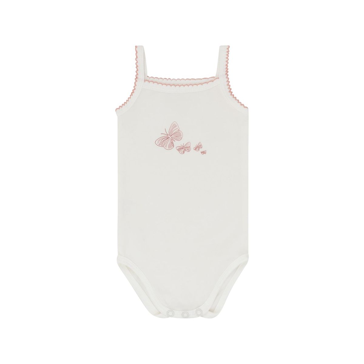 Ely's & Co. Baby Girls Cotton Bodysuits-Undershirts - 3  Pack, Pink Stripes, Floral Dot , and Butterfly - thumbnail 6