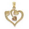 Black Bow Jewelry 14k Yellow & Rose Gold with White Rhodium Three Hearts Pendant, 19mm - 3 of 4