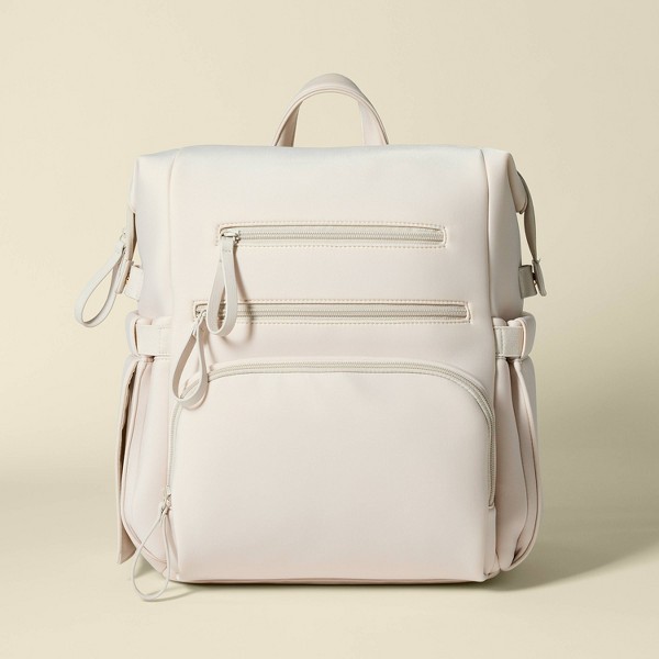 Bolso pañalero de mochila sólido tipo caja - Beige claro - Cloud Island™