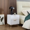 NicBex Modern Nightstand Bedside End Table with 2 Drawers & Metal Legs for Bedroom & Living Room - 2 of 4