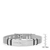 Steeltime Men's stainless steel mesh and black rubber accents Our Father english prayer id bracelet - 3 of 4