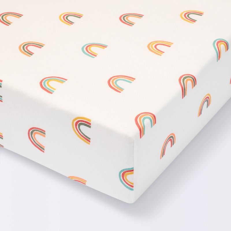 Polyester Rayon Fitted Crib Sheet - Rainbows - Cloud Island&#8482;, 1 of 6