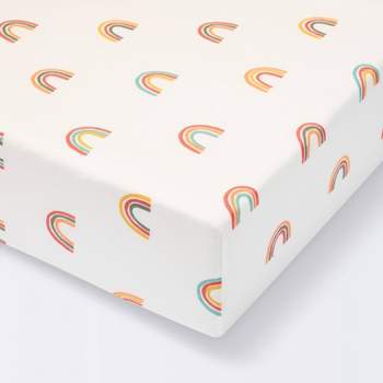 Polyester Rayon Fitted Crib Sheet - Rainbows - Cloud Island™