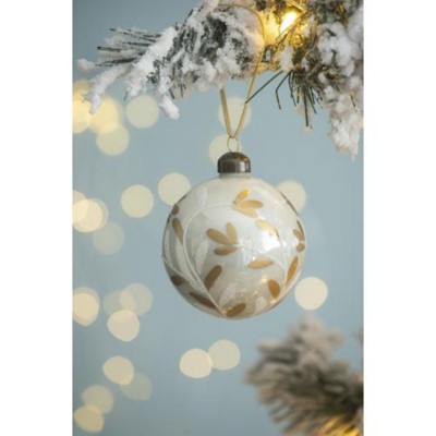 Syemin Decorative Objects Christmas Glass Decorative Hanging Ball Christmas Tree Ornaments for Holiday Party Decorations Set of 12, White, 3"*3"*3"