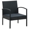 Garden Chair with Cushion in Polyrattan Black - image 2 of 4