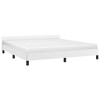 vidaXL Stylish White California King Size Bed Frame with Headboard and Faux Leather Finish - 2 of 4