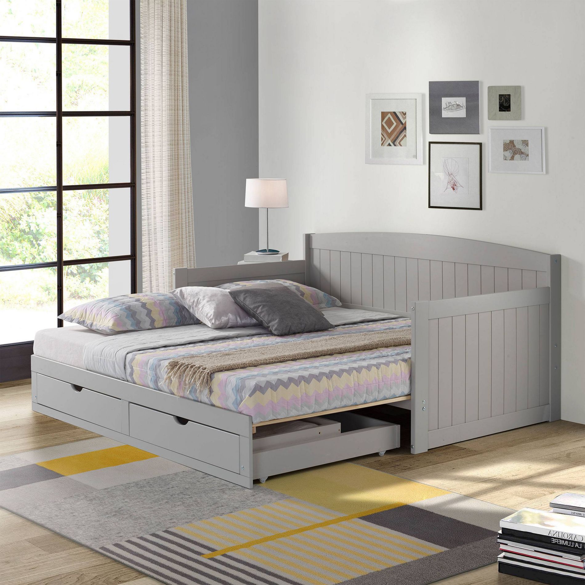Alaterre Furniture King Harmony Kids' Daybed with Conversion Dove Gray