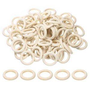 Unique Bargains Natural Wood DIY Craft Activity Kits Unfinished Solid Rings 100 Pcs - 1 of 3