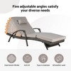 TiramisuBest 2-Piece Outdoor Wicker Long Reclining Lounge Chair Set, 150° Adjustable Recliner for Beach/Poolside/Garden (Light Gray) - 3 of 4