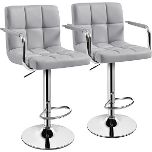 Yaheetech 2pcs Swivel Adjustable Bar Stools with Large Steel Pedestal Base for Bar Counter - 1 of 4
