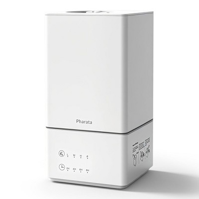 Pharata Humidifier for Bedroom, 4L Cool Mist Humidifier with Essential Oil Diffuser for Home, Plant, Ultrasonic Humidification, Auto Shut-Off