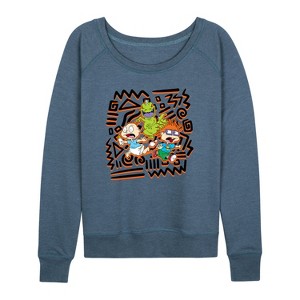 Women's - Rugrats - Swirl Lightweight French Terry Wide Neck Long Sleeve Shirt - 1 of 4