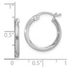 Black Bow Jewelry 2mm, Satin, Diamond Cut Sterling Silver Hoops - 17mm (5/8 Inch) - 4 of 4