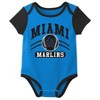 MLB Miami Marlins Infant Boys' 3pk White Bodysuit - 3 of 4