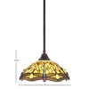 Toltec Lighting Any 1 - Light Pendant in  Dark Granite with 16" Amber Dragonfly Art Glass Shade - 2 of 2