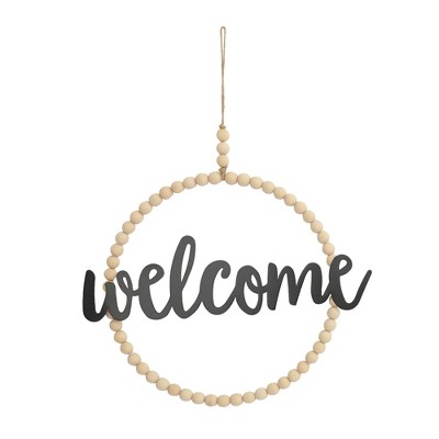 VIP Metal 20 in. Multicolor Ring Wall Decor "Welcome"