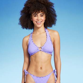 Women'sunderwire Bikini Top - Wild Fable™ Purple Daisy Print Xxs