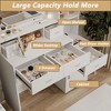 Vanity Desk with Mirror and Lights, Makeup Vanity Desk Table with Drawers and Cabinet, 3 Adjustable Lighting, Dressing Table with Cushioned Stool - 3 of 4