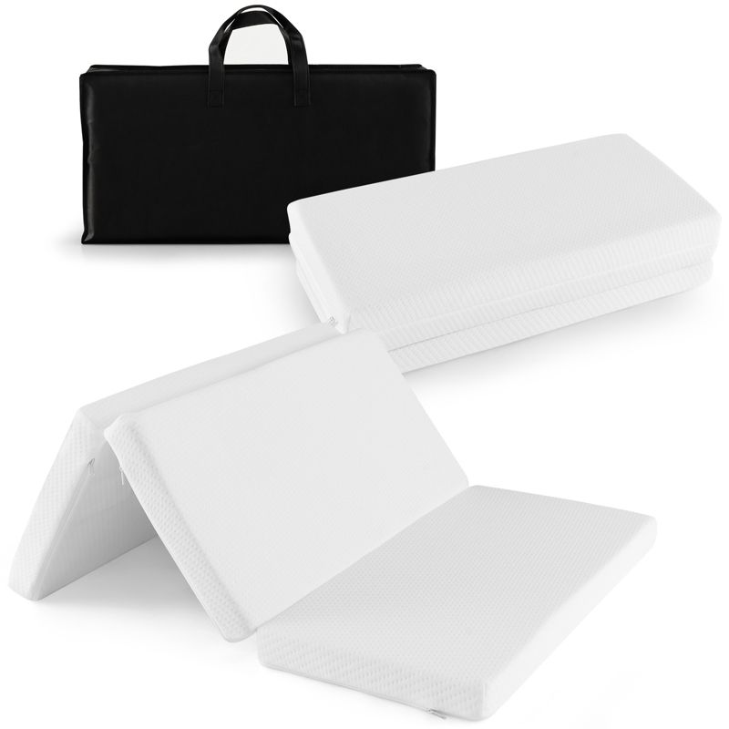 Babyjoy Tri-Fold Pack and Play Mattress Topper 38" x 26" Mattress Pad with Carrying Bag, 1 of 11