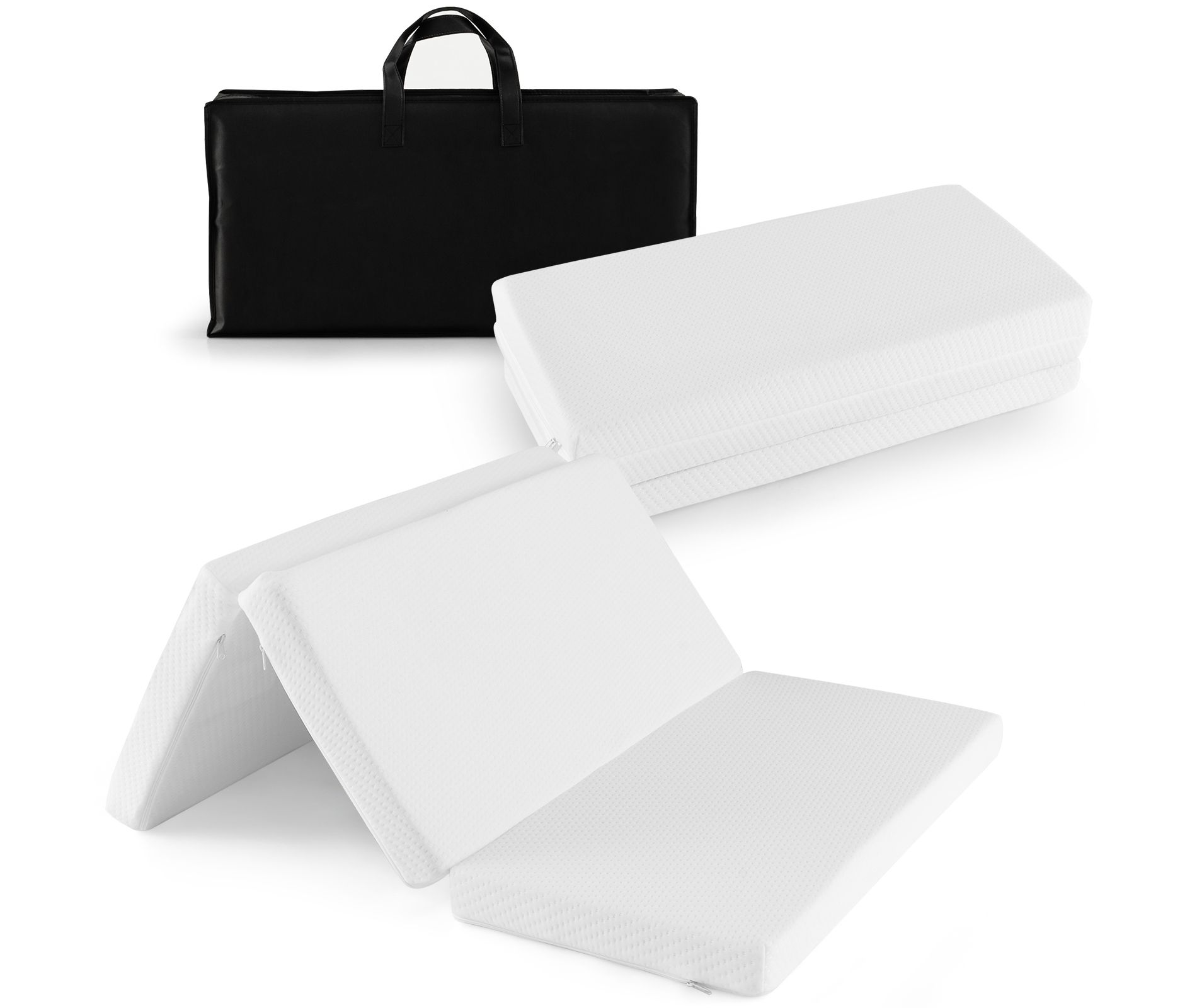 Costway Tri-fold Pack and Play Mattress Topper 38" x 26" Mattress Pad with Carrying Bag
