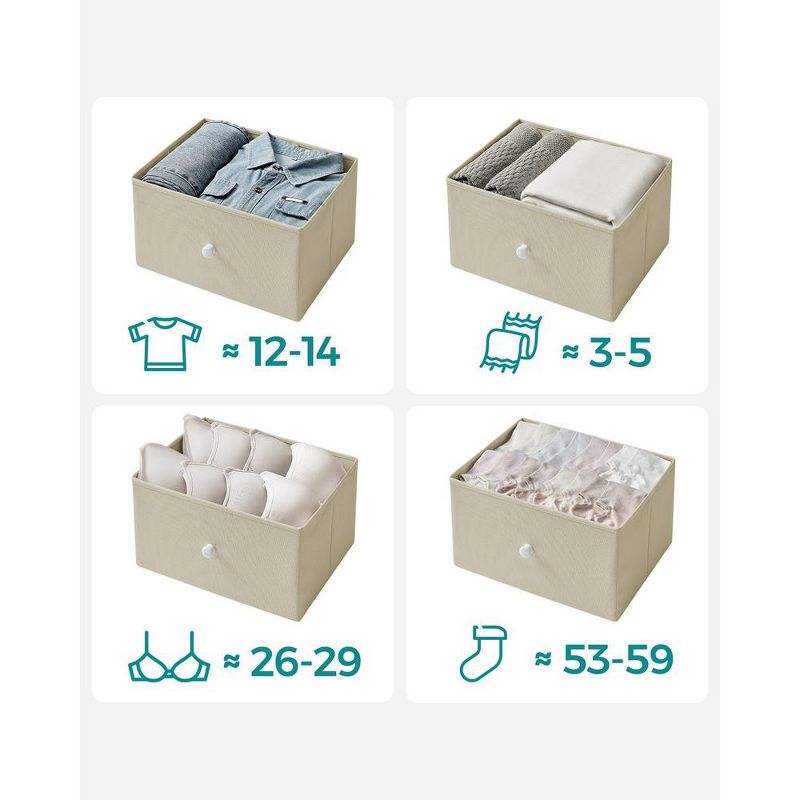 SONGMICS 6 Drawer Dresser for Bedroom Chest Closet Fabric with Metal Frame, 4 of 10