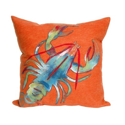 20"x20" Oversize Indoor/Outdoor Lobster Square Throw Pillow Orange - Liora Manne