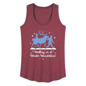 Women's - Frozen 2 - Walking In A Winter Wonderland Christmas Graphic Racerback Tank - 1 of 4