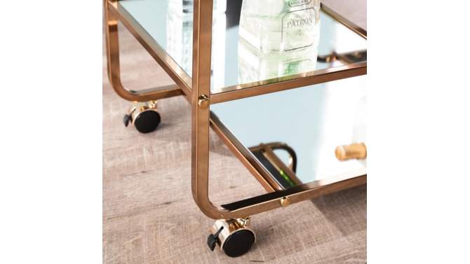 Marianne Mirrored Bar Cart Gold - Aiden Lane, 2 of 8, play video