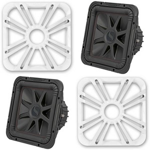 Kicker (2) 45L7R122 L7R 12-Inch (30cm) Subwoofer, Dual Voice Coil, 2-Ohm w/ White LED Grill Bundle - 1 of 4