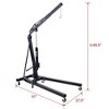 2 Ton Folding Hydraulic Engine Hoist, 4400 Lbs Heavy Duty Cherry Picker Shop Crane, Engine Lift with Telescopic Boom & 6 Casters - 3 of 4