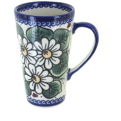 Blue Rose Polish Pottery Ladybug Large Coffee Mug