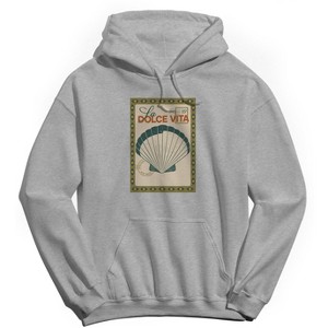 Rerun Island Men's La Dolce Vita Shell Long Sleeve Graphic Cotton Sweatshirt Hoodie - 1 of 4