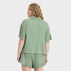 Women's Pointelle Notch Collar Shirt and Shorts Pajama Set - Wild Fable™ - 2 of 3