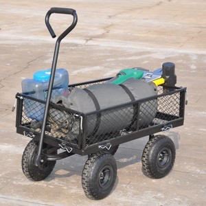 Aghana Digitals Heavy Duty Steel Garden Cart with 660 lbs Capacity, 10" Air Tires, 180° Rotating - 1 of 4