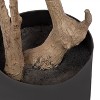 Kate and Laurel Oliveira Faux Olive Tree with Portell Metal Planter Pot, 7 FT, Bronze - 3 of 4