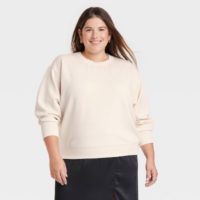 Women's Sandwash Sweatshirt - A New Day™ Cream Xxl : Target