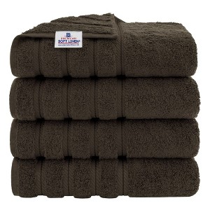 American Soft Linen 100% Cotton Luxury Turkish 4 Piece Bath Towel Set, 27x54 inches Soft Quick Dry Bath Towels for Bathroom - 1 of 4