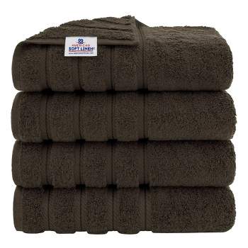 American Soft Linen 4 Pack Bath Towel Set, 100% Cotton, 27 inch by 54 inch Bath Towels for Bathroom