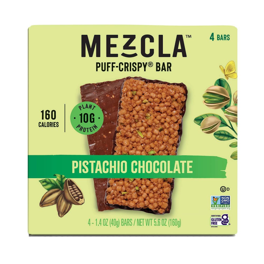 Mezcla Plant Based Pistachio Chocolate Protein Bars - 10g Protein - 5.6oz/4ct