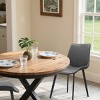 Modern PU Leather Dining Chairs Set of 4, Armless Upholstered Accent Chairs with Black Metal Legs for Kitchen, Dining Room, or Living Room-Tanpinhause - 2 of 4